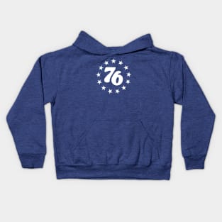 76 - Star Design (White on Blue) Kids Hoodie